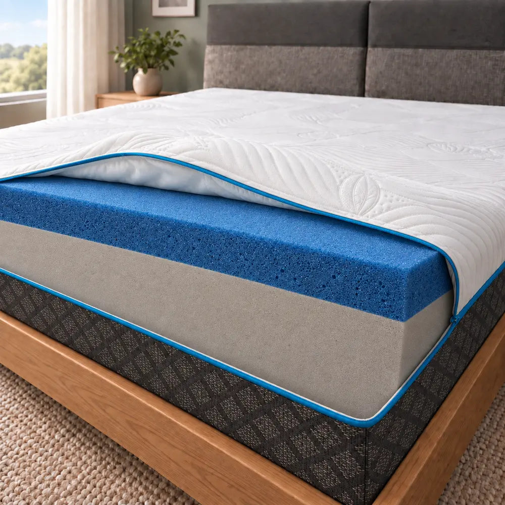 Materasso NEW ZAFFIRO in Memory Gel e Foam – Rivestimento Tencel