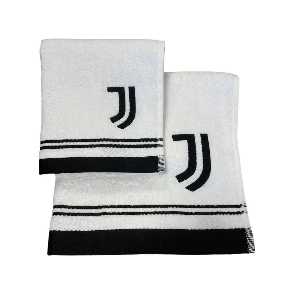 Set asciugamani ufficiale Juventus 1+1 in spugna di cotone