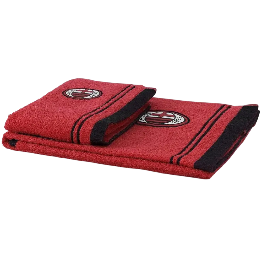 Set asciugamani ufficiale Milan 1+1 in spugna di cotone