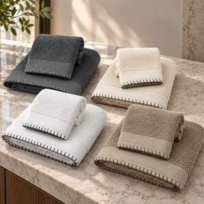 Set Asciugamani 1+1 Chicco di Riso - Spugna 600 g/m² 100% Cotone