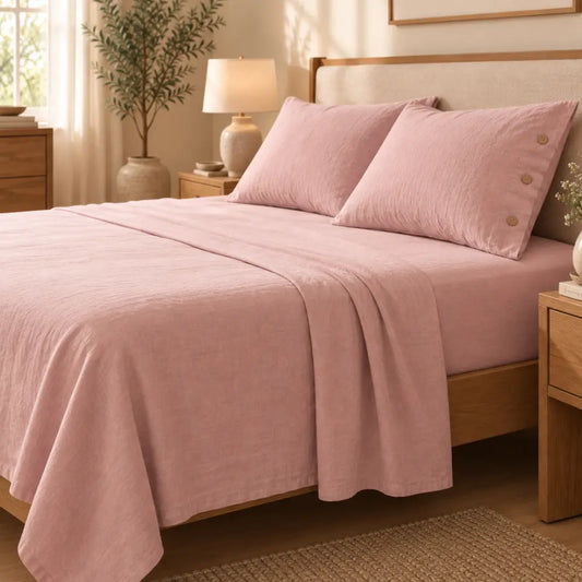 Lenzuola Completo Letto No Stiro Effetto Stropicciato MATILDE