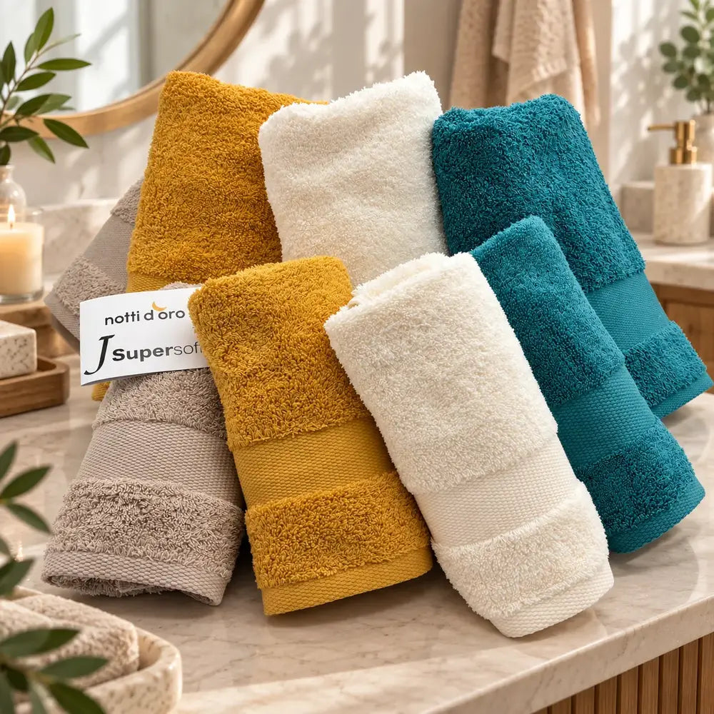 Coppia Asciugamani Bagno Viso + Ospite - Spugna 600 g/m² 100% Cotone