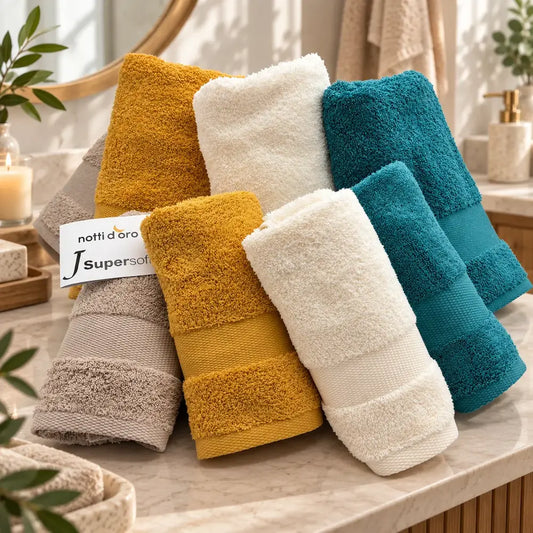 Coppia Asciugamani Bagno Viso + Ospite - Spugna 600 g/m² 100% Cotone