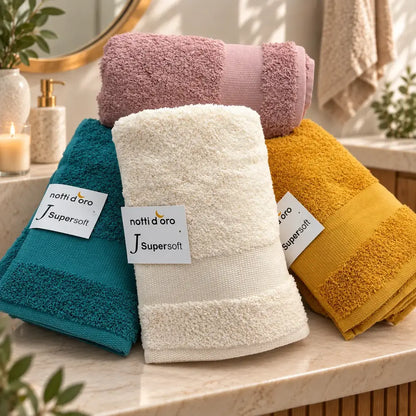 Coppia Asciugamani Bagno Viso + Ospite - Spugna 600 g/m² 100% Cotone