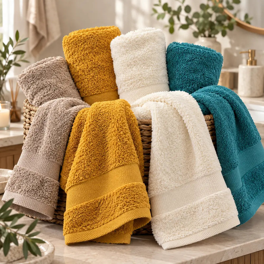 Coppia Asciugamani Bagno Viso + Ospite - Spugna 600 g/m² 100% Cotone