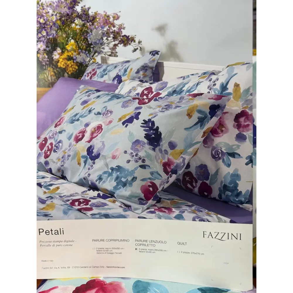 Fazzini - Parure Lenzuolo Copriletto PETALI - 2 Piazze