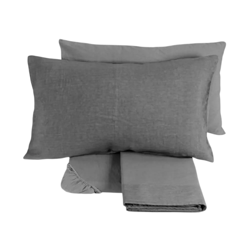 Fazzini - Lenzuola Completo Letto INCONTRI con Lino - Vari colori