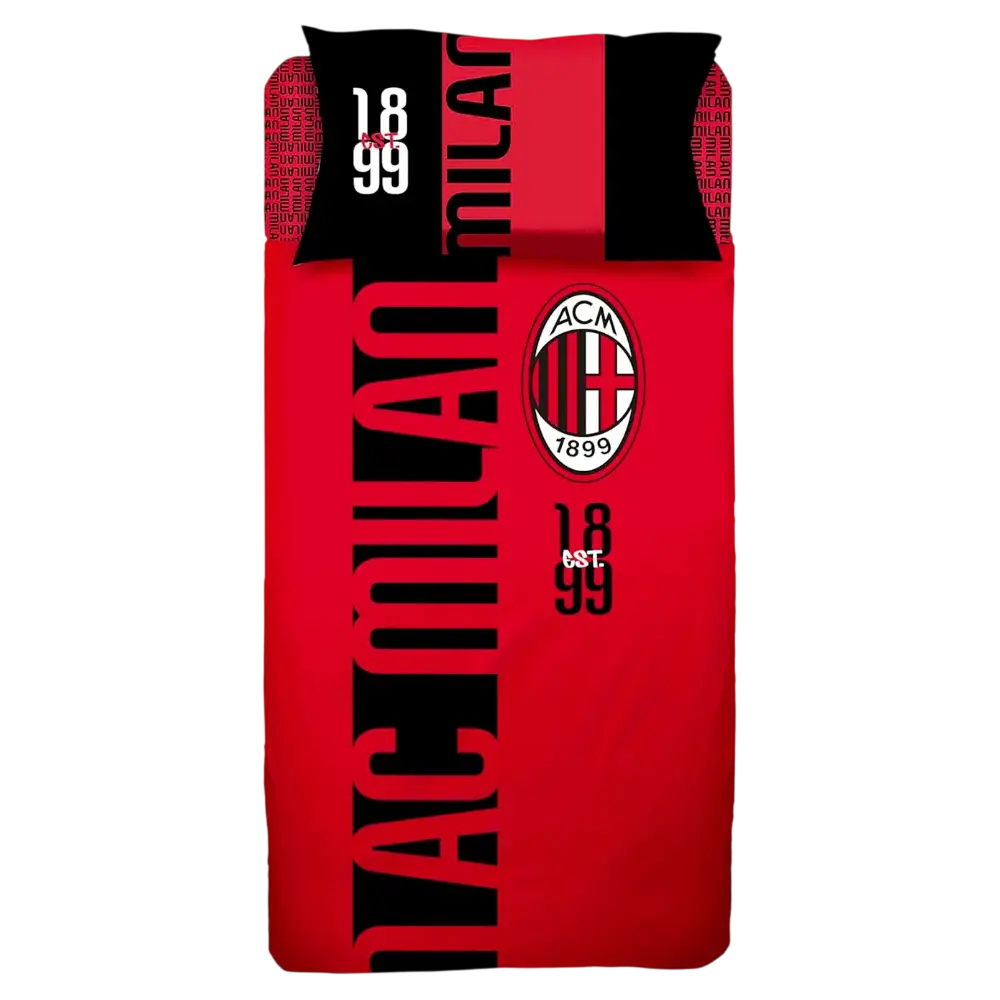Lenzuola Completo Letto Singolo A.C. Milan in Cotone – Prodotto Ufficiale