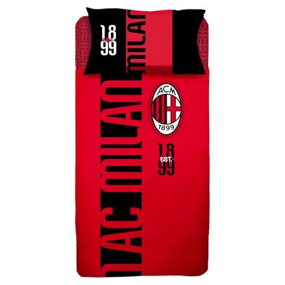 Lenzuola Completo Letto Singolo A.C. Milan in Cotone – Prodotto Ufficiale