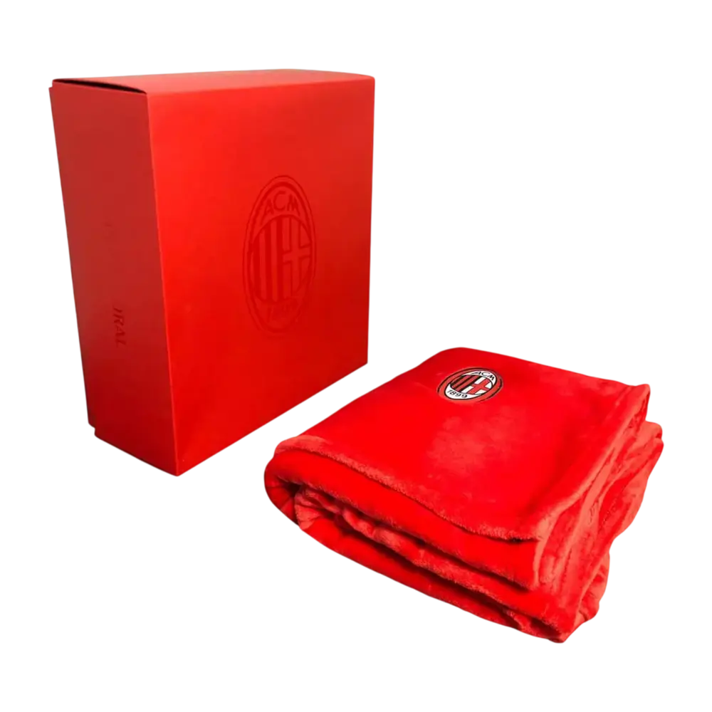 Plaid ufficiale AC Milan Coral Soft Touch con scatola regalo