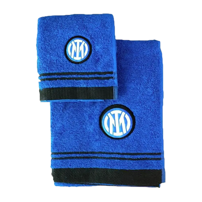 Set asciugamani ufficiale Inter 1+1 in spugna di cotone