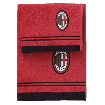 Set asciugamani ufficiale Milan 1+1 in spugna di cotone