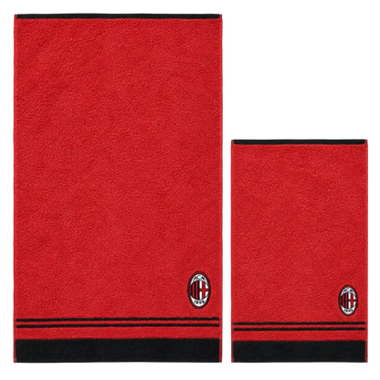 Set asciugamani ufficiale Milan 1+1 in spugna di cotone