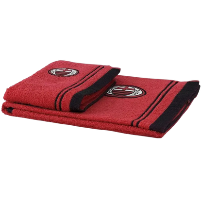 Set asciugamani ufficiale Milan 1+1 in spugna di cotone