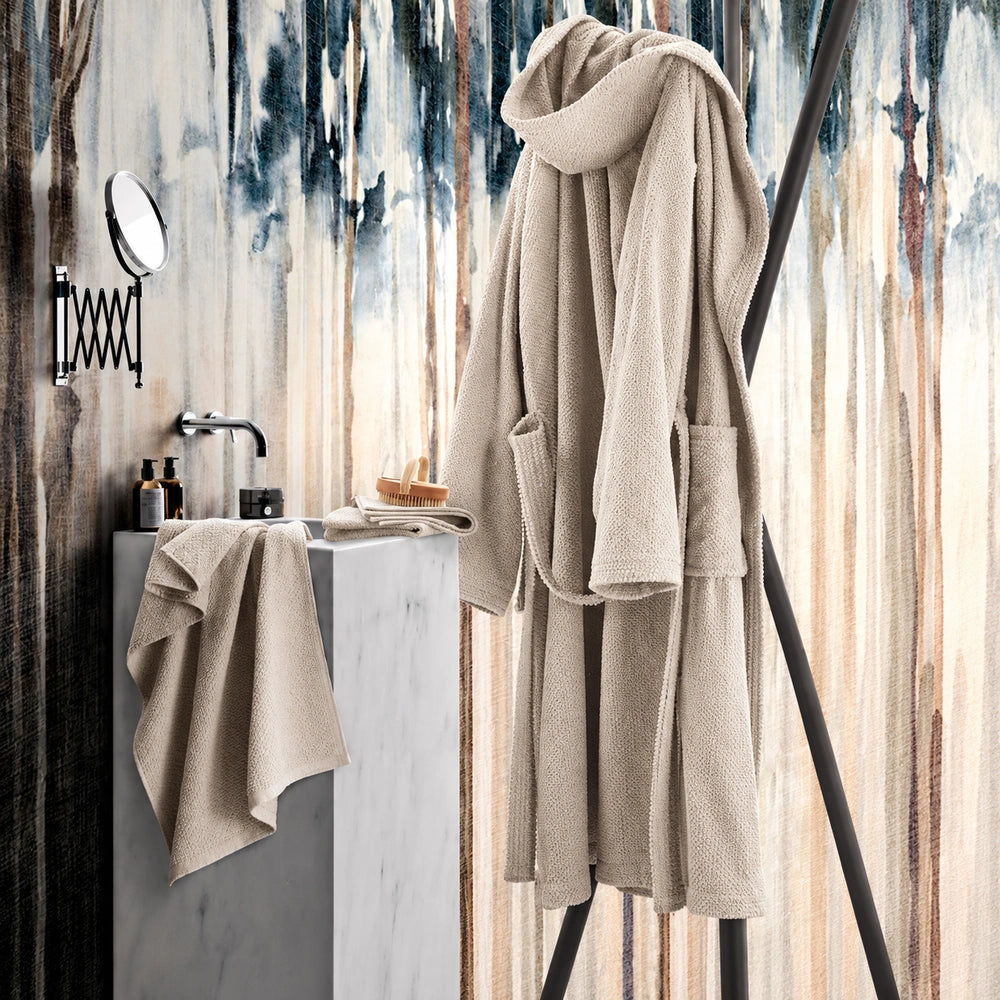Accappatoio MIAMI in puro cotone jacquard a chicco di riso - Corda