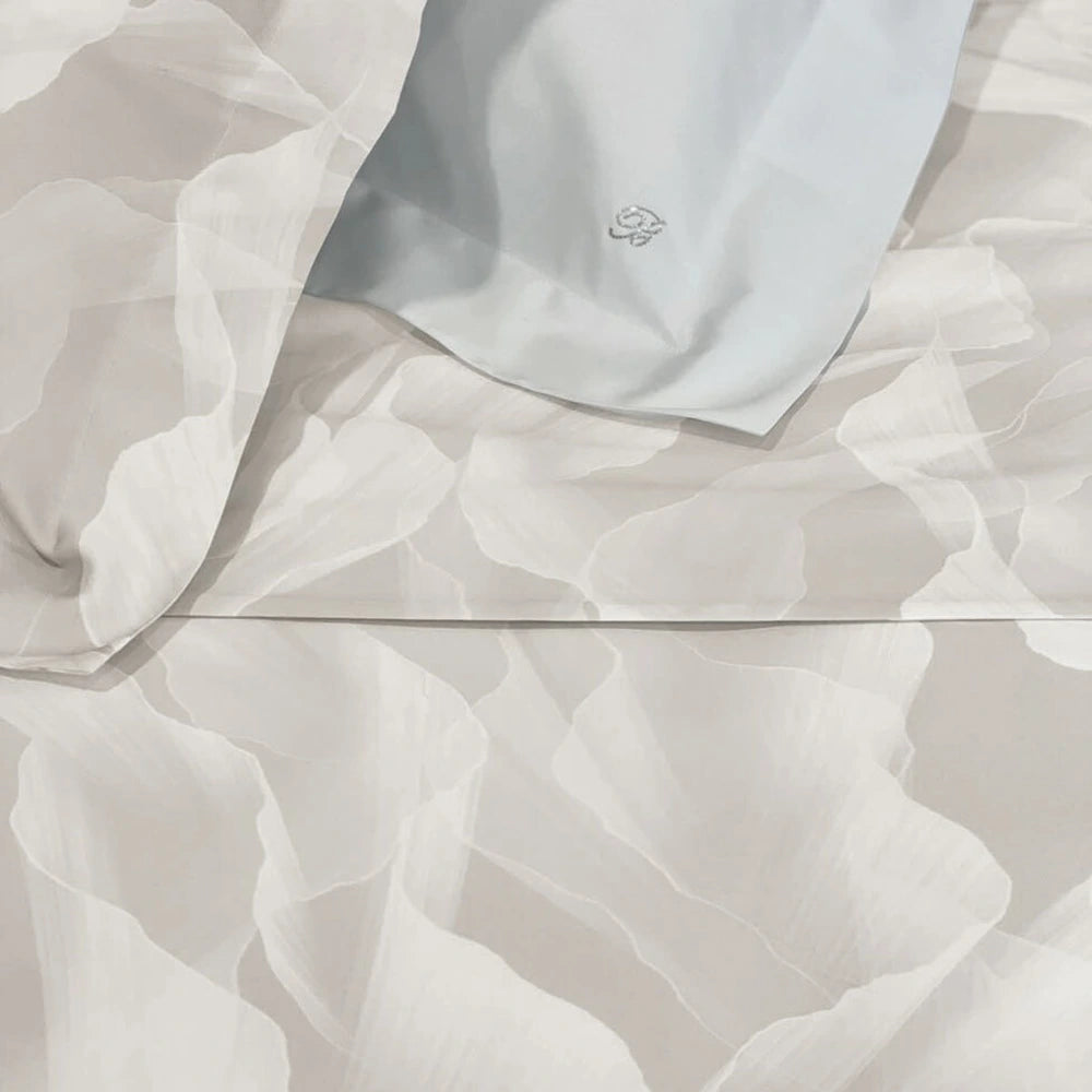 Completo lenzuola copriletto Blumarine VERY VAMP in raso di puro cotone - Beige