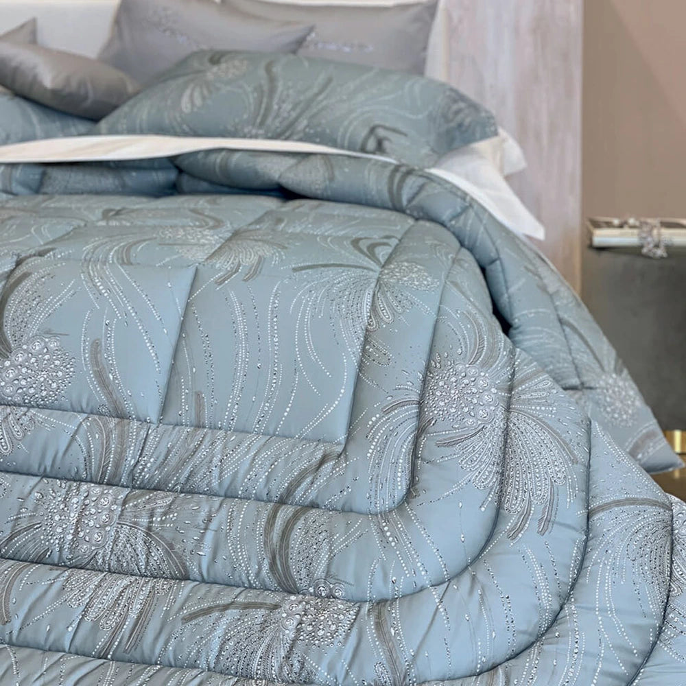 Trapunta matrimoniale Blumarine BELLE EPOQUE in raso di cotone - Stone Blue