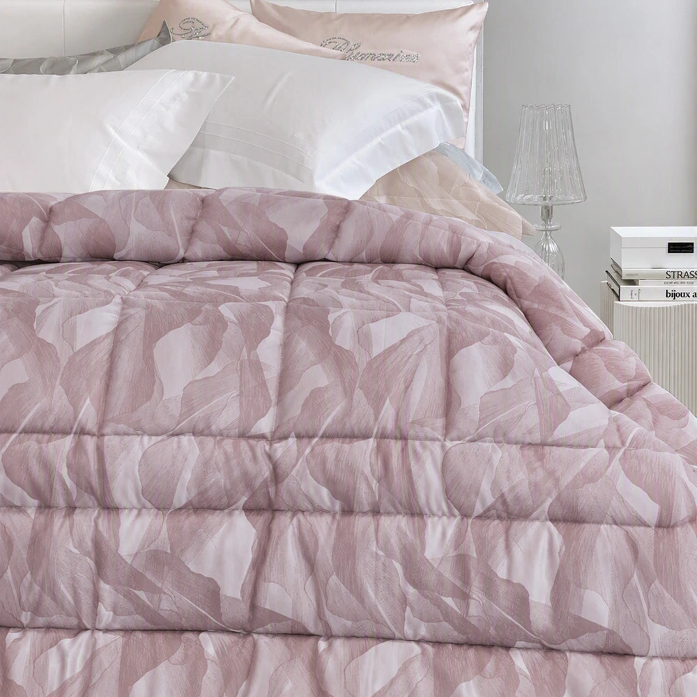 Trapunta matrimoniale Blumarine VERA in jacquard tinto in filo - Cipria