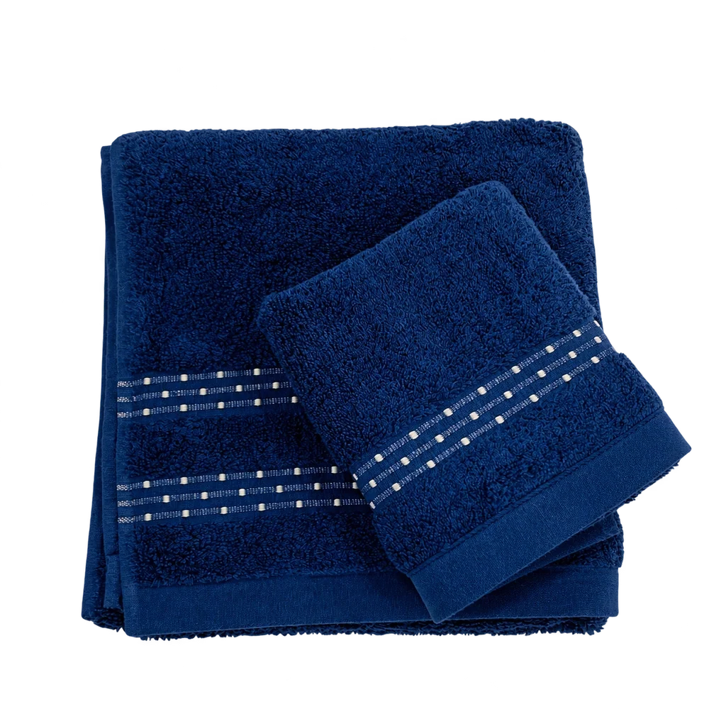 Coppia asciugamani 1+1 SULTAN in puro cotone - Blu