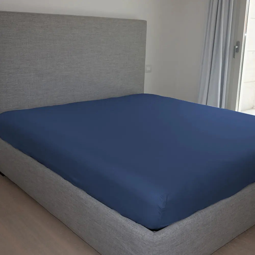 Lenzuolo sotto LARA BLU 15A in puro cotone