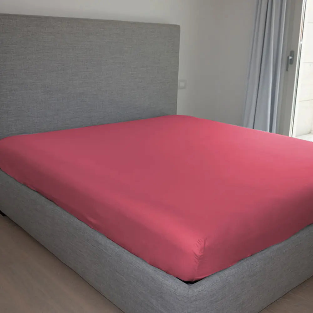 Lenzuolo sotto LARA FUXIA in puro cotone