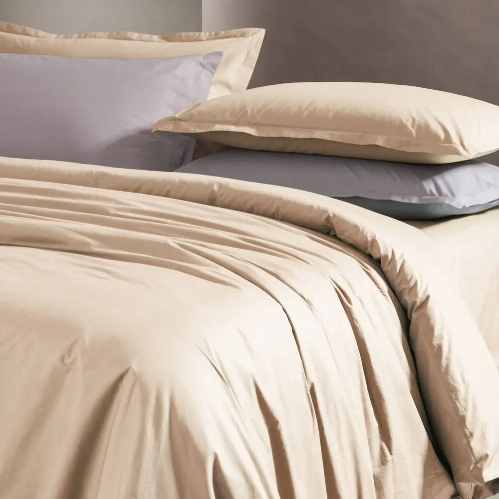 Parure copripiumino PAINT Avorio - letto in madapolam di puro cotone