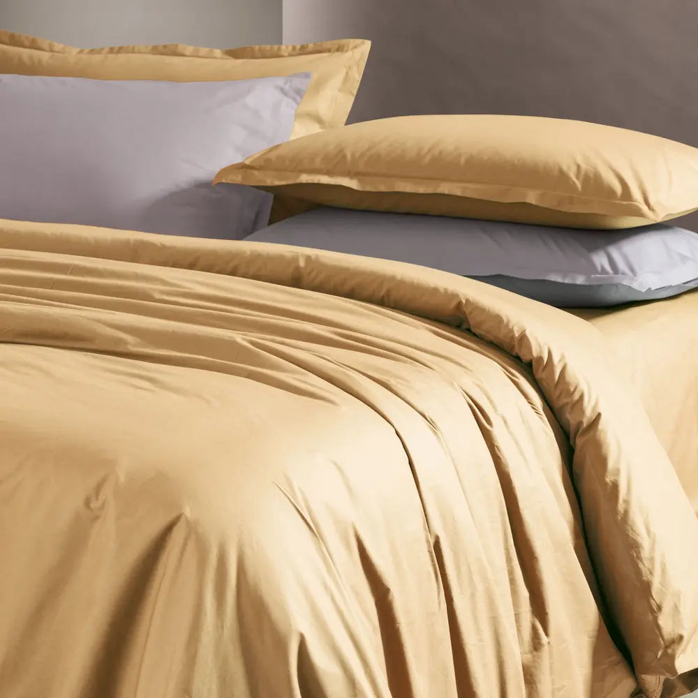 Parure copripiumino PAINT Beige - letto in madapolam di puro cotone