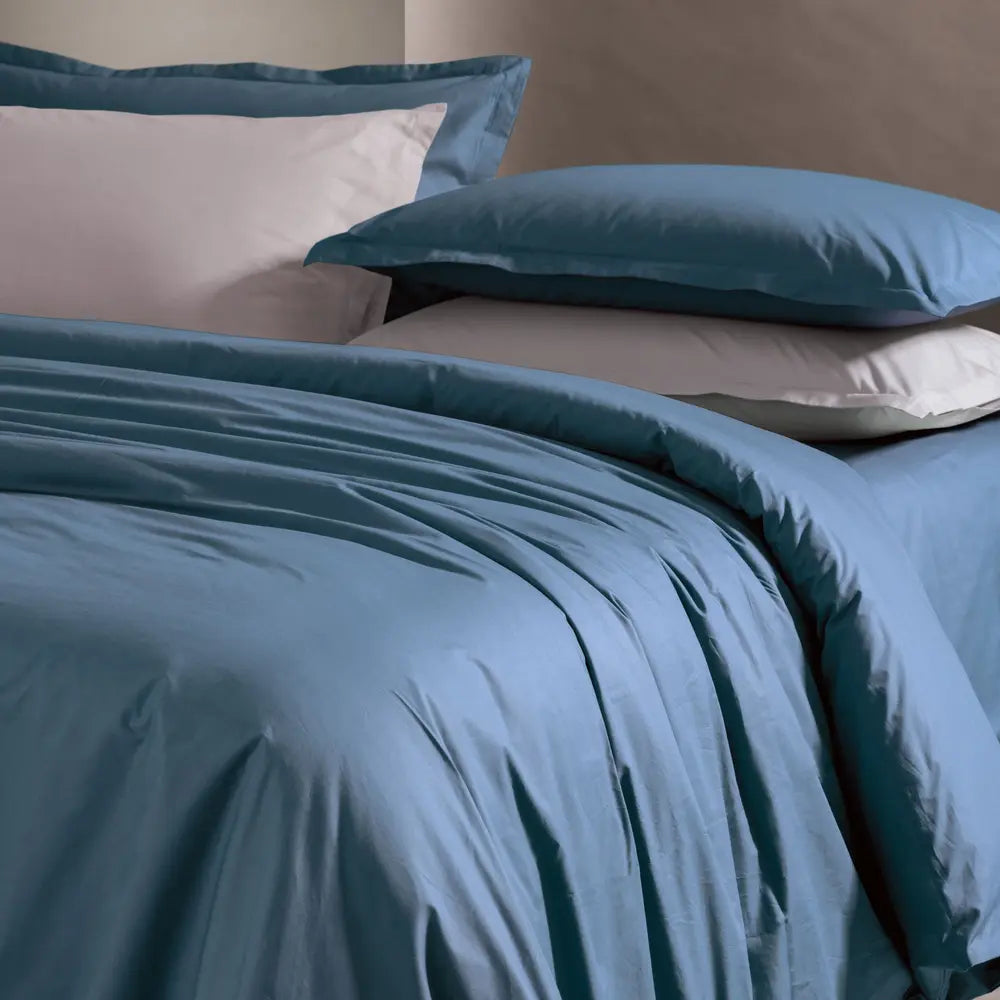 Parure copripiumino PAINT Blu denim - letto in madapolam di puro cotone