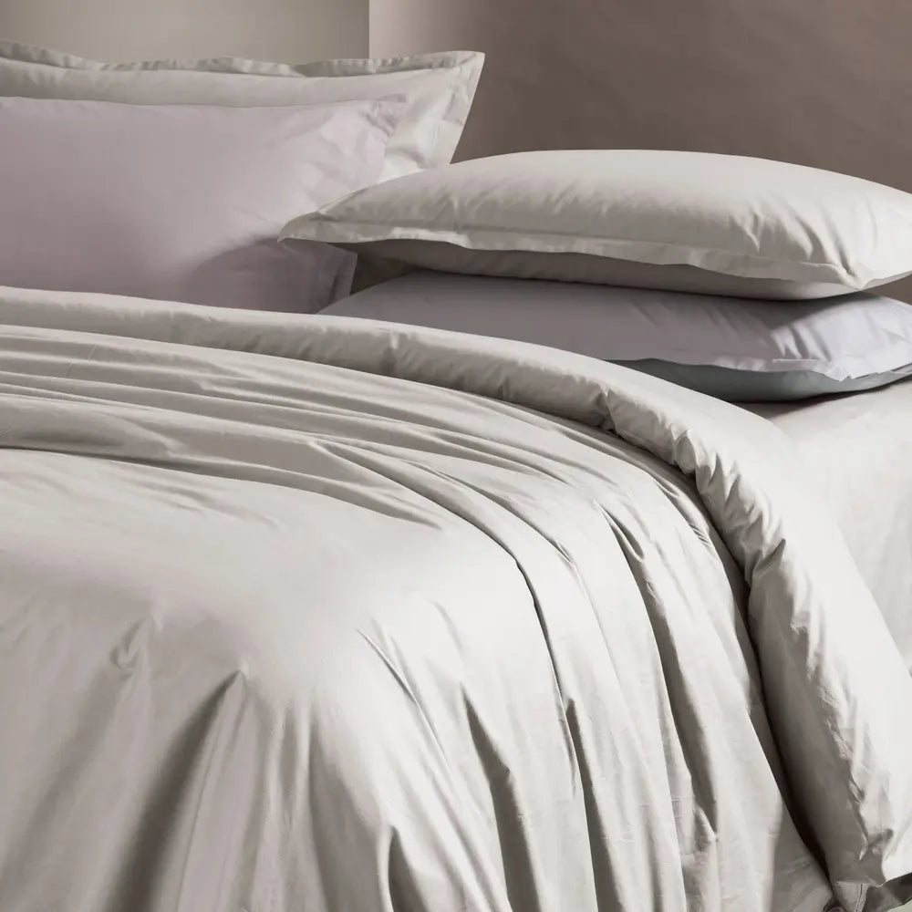 Parure copripiumino PAINT Grigio perla - letto in madapolam di puro cotone