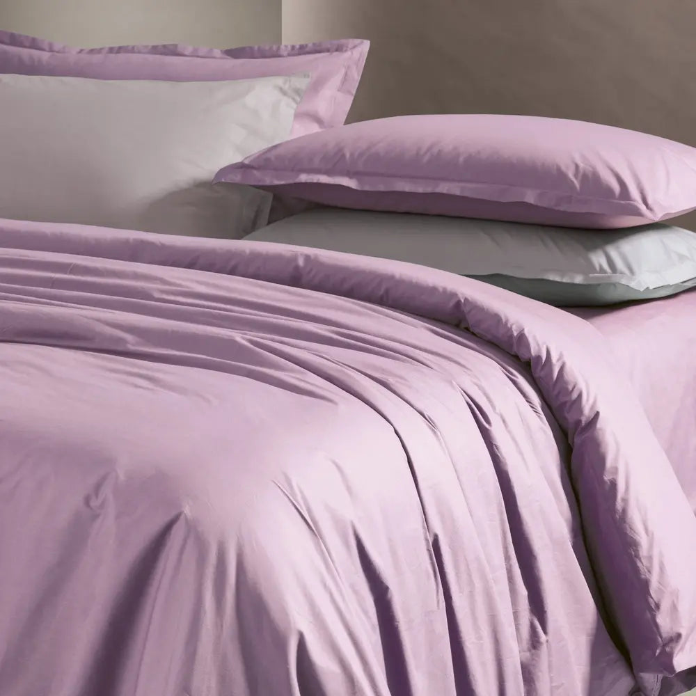 Parure copripiumino PAINT Malva - letto in madapolam di puro cotone