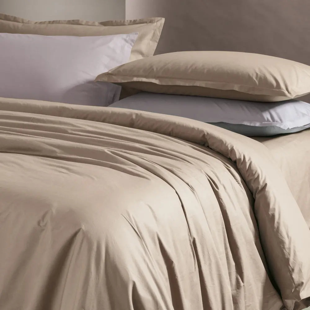 Parure copripiumino PAINT Marrone - letto in madapolam di puro cotone