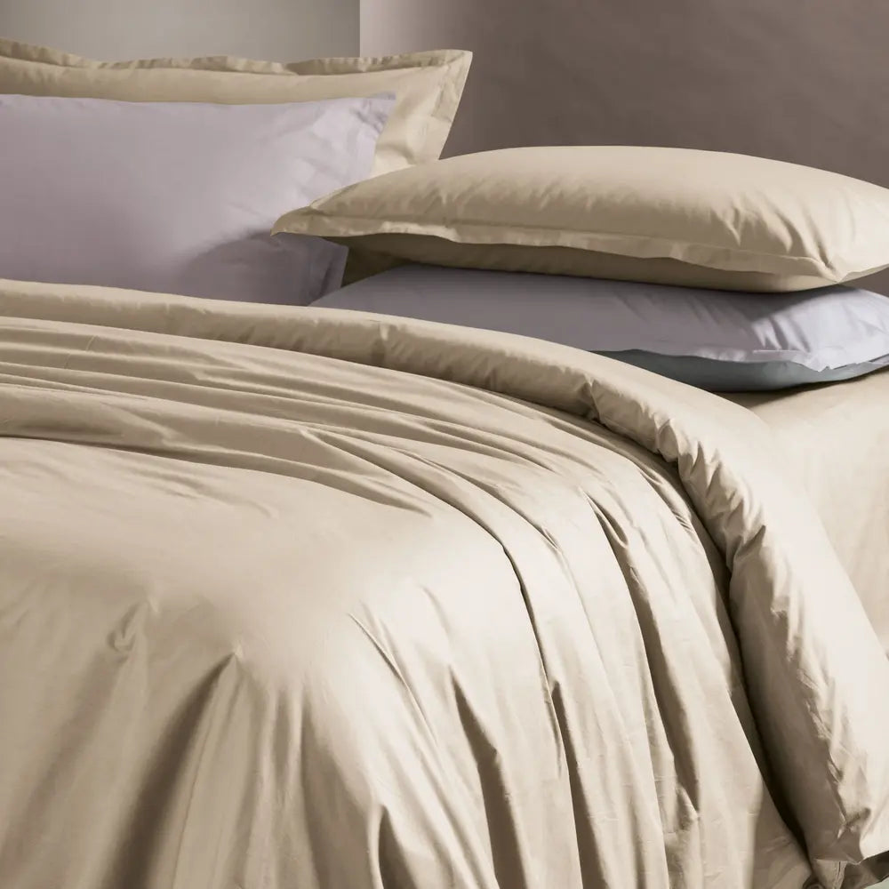 Parure copripiumino PAINT Tortora - letto in madapolam di puro cotone