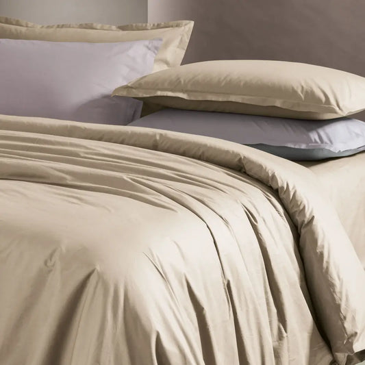Parure copripiumino PAINT Tortora - letto in madapolam di puro cotone