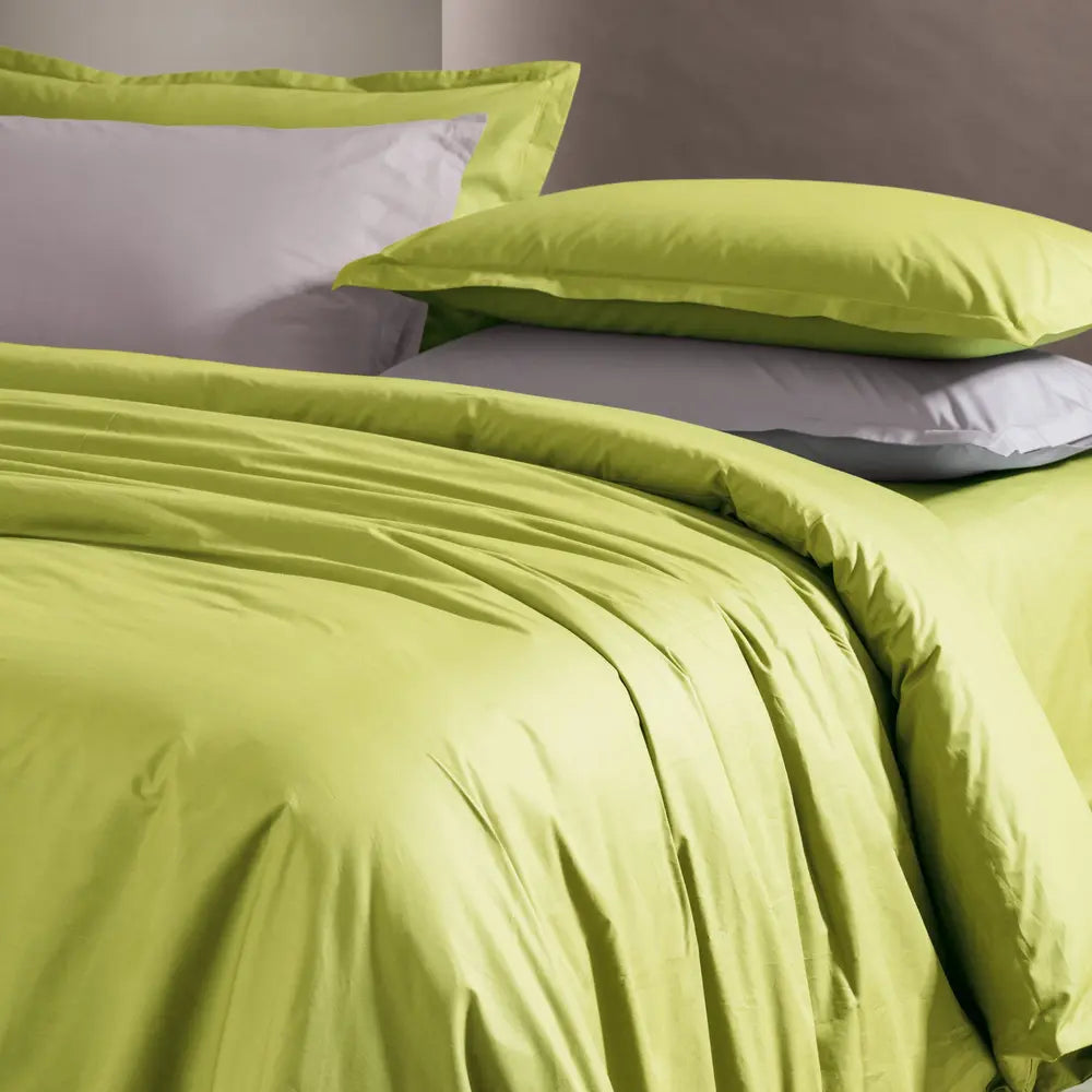 Parure copripiumino PAINT Verde - letto in madapolam di puro cotone