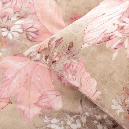 Parure copripiumino PERLA in puro cotone rosa - federe