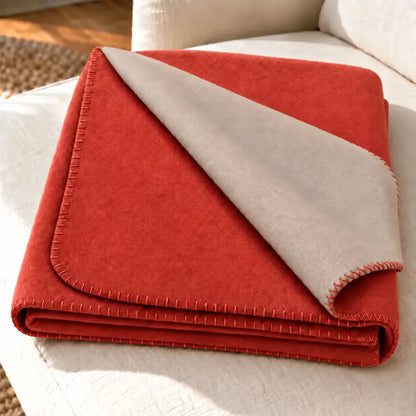 Plaid coperta in pile double face ALPURA 210 × 240 cm - Rosso Mattone