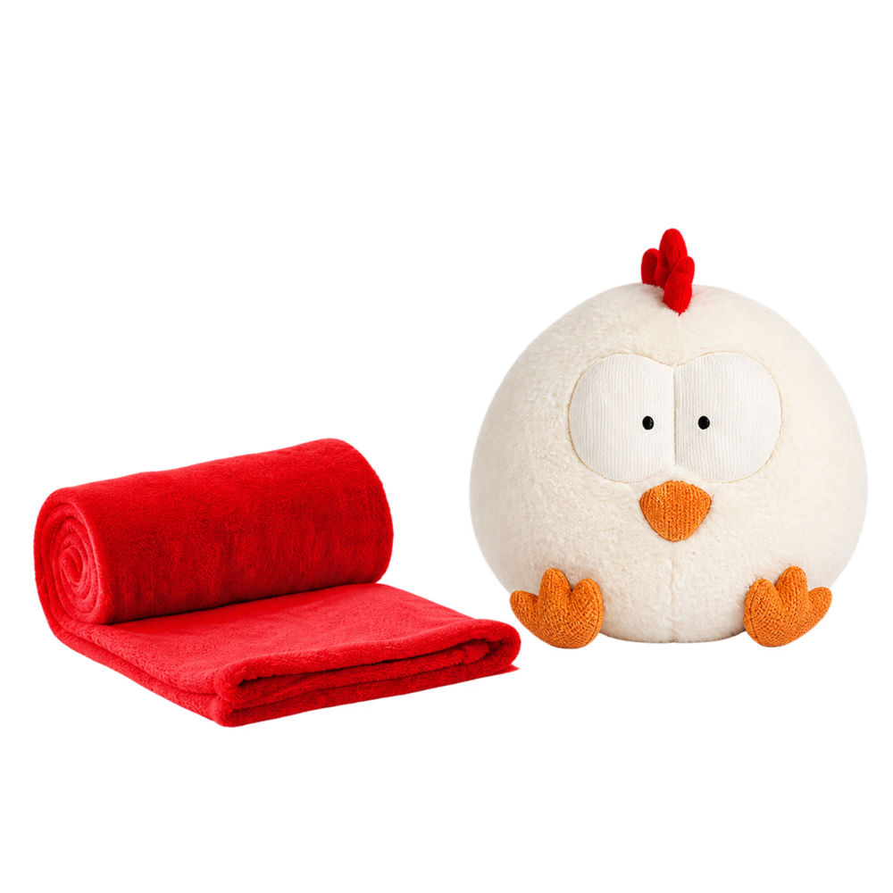 Pupazzo portapigiama Gallinella con plaid 90 × 75 cm