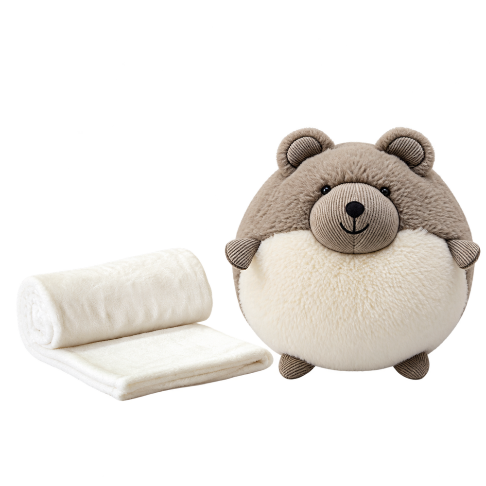 Pupazzo portapigiama Orso con plaid 90 × 75 cm