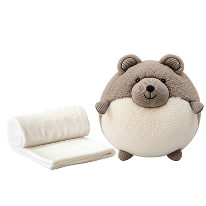 Pupazzo portapigiama Orso con plaid 90 × 75 cm