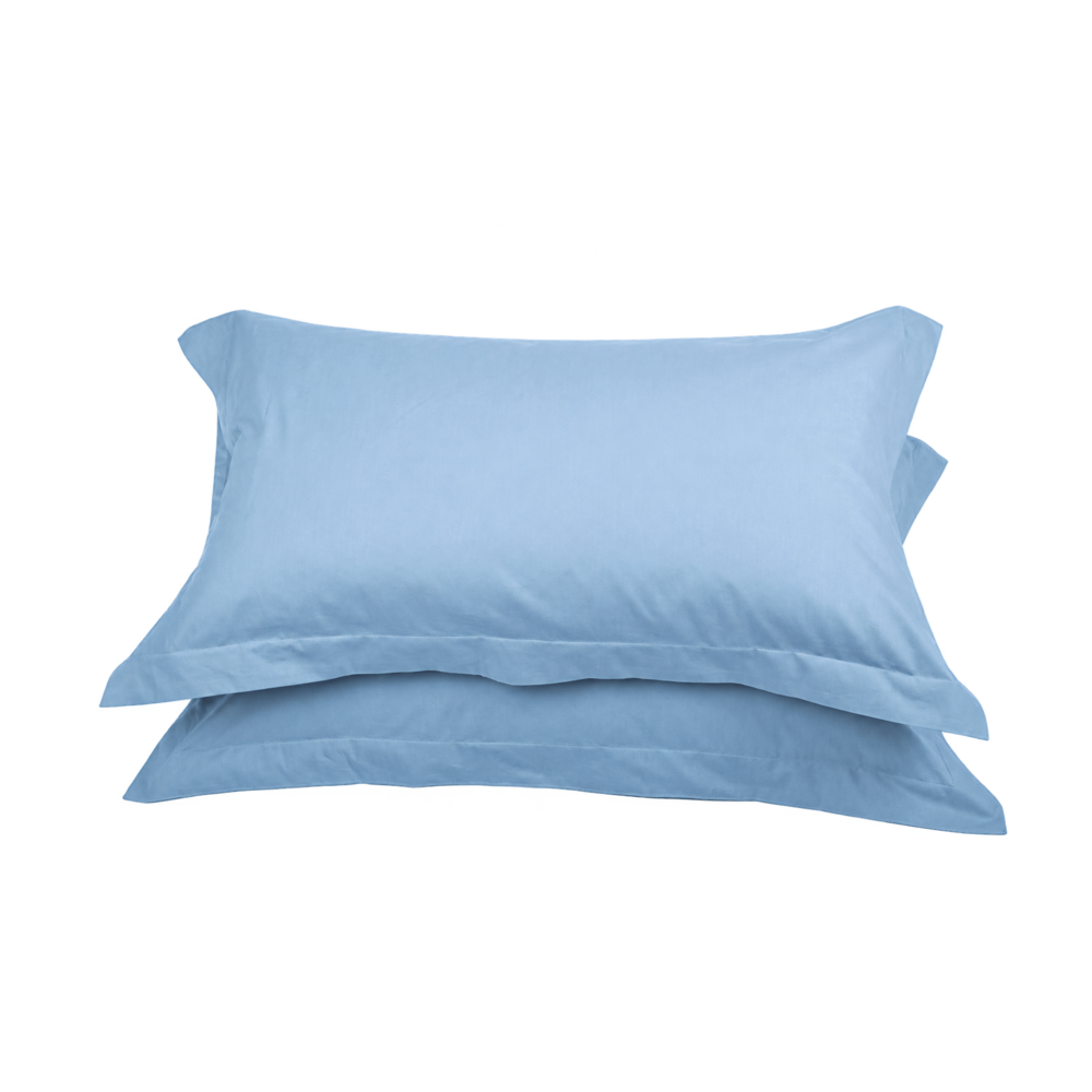 Set 2 federe LARA in puro cotone, Azzurro 130 – immagine su sfondo trasparente