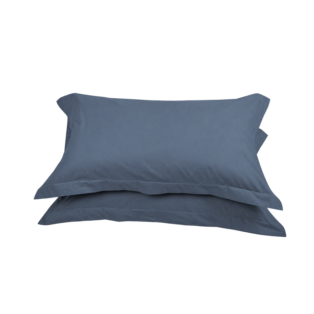 Set 2 federe LARA in puro cotone, Denim – immagine su sfondo trasparente