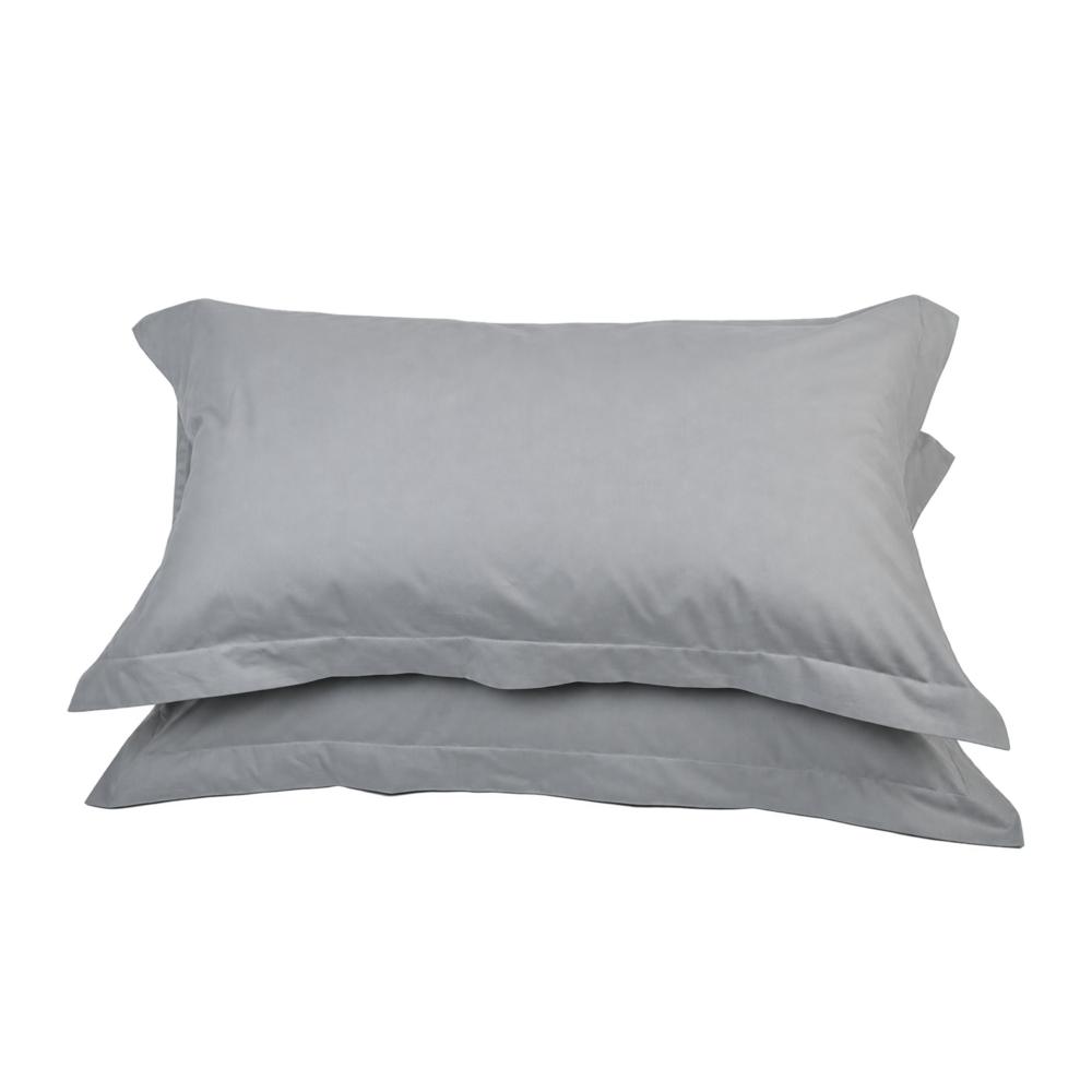 Set 2 federe LARA in puro cotone, Grigio 132 – immagine su sfondo trasparente