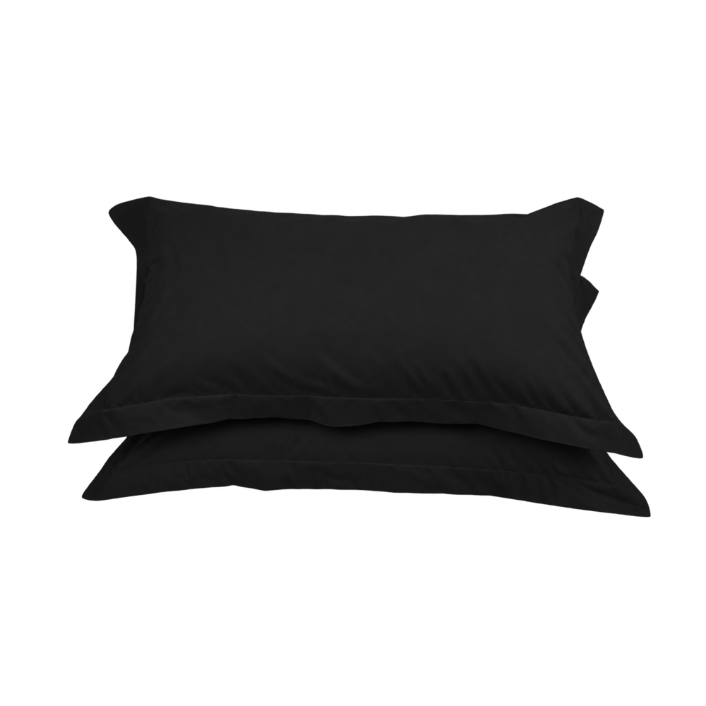 Set 2 federe LARA in puro cotone, Nero – immagine su sfondo trasparente