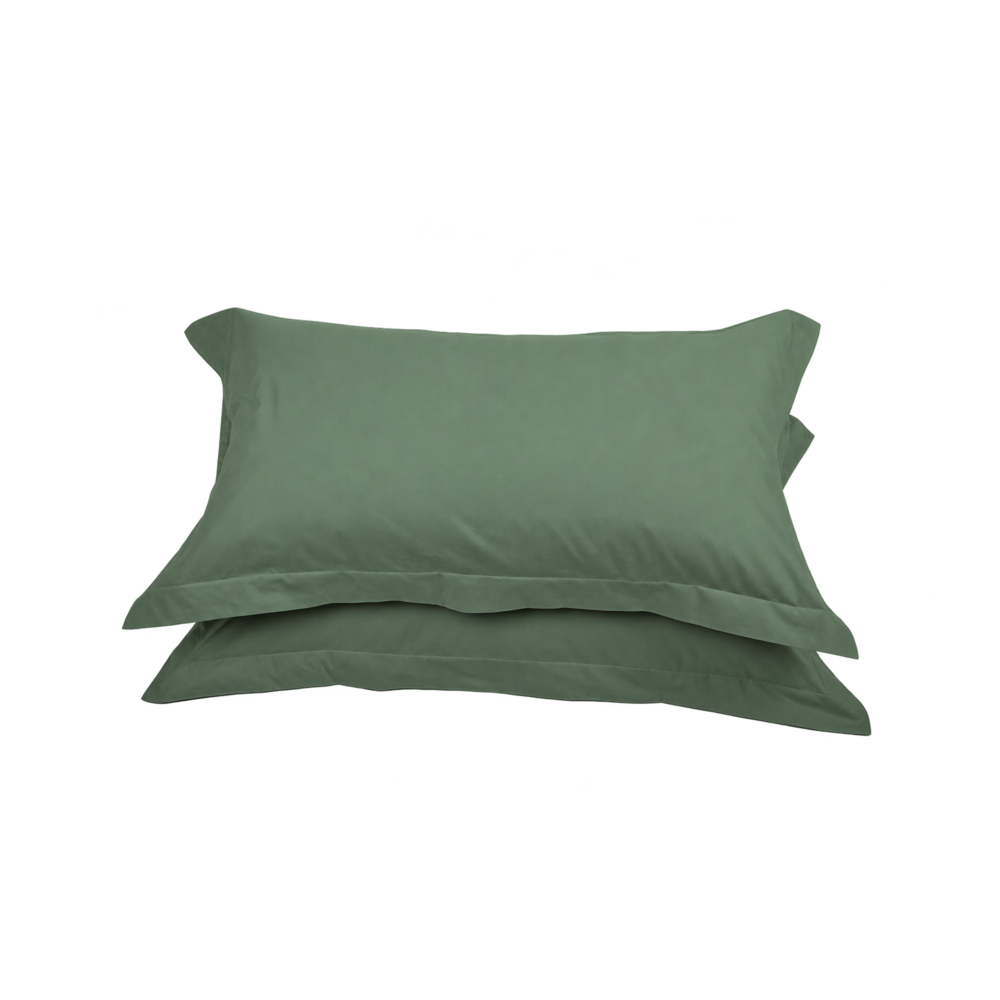 Set 2 federe LARA in puro cotone, Verde Oliva – immagine su sfondo trasparente