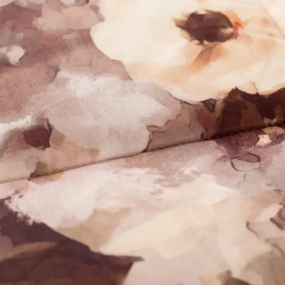 Trapunta invernale in velluto EIRA Beige - dettaglio fantasia floreale